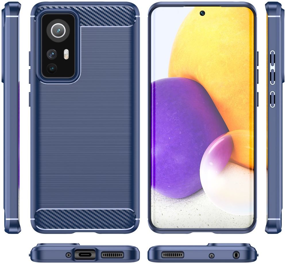 Xiaomi 12 / 12X Hoesje Geborsteld TPU Flexibele Back Cover Blauw afbeelding 10