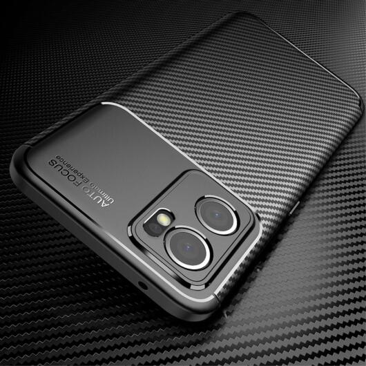 Oppo Find X5 Lite Hoesje Siliconen Carbon TPU Back Cover Zwart afbeelding 5