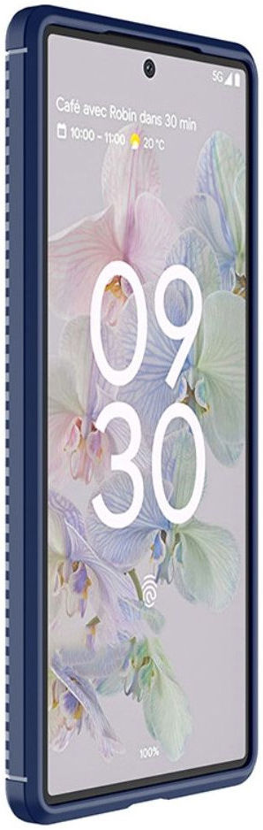 Google Pixel 7 Hoesje Siliconen Carbon TPU Back Cover Blauw afbeelding 2