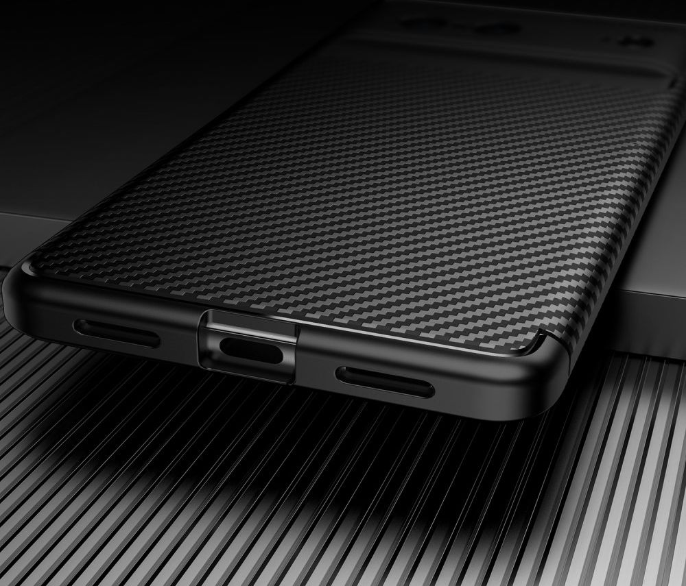 Google Pixel 7 Hoesje Siliconen Carbon TPU Back Cover Blauw afbeelding 8