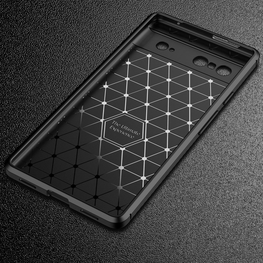 Google Pixel 7 Hoesje Siliconen Carbon TPU Back Cover Blauw afbeelding 10