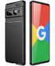 Google Pixel 7 Pro Hoesje Siliconen Carbon TPU Back Cover Zwart
