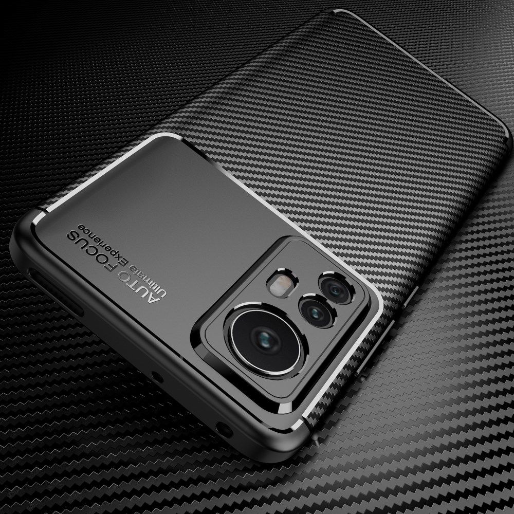 Xiaomi 12 / 12X Hoesje Siliconen Carbon TPU Back Cover Zwart afbeelding 5
