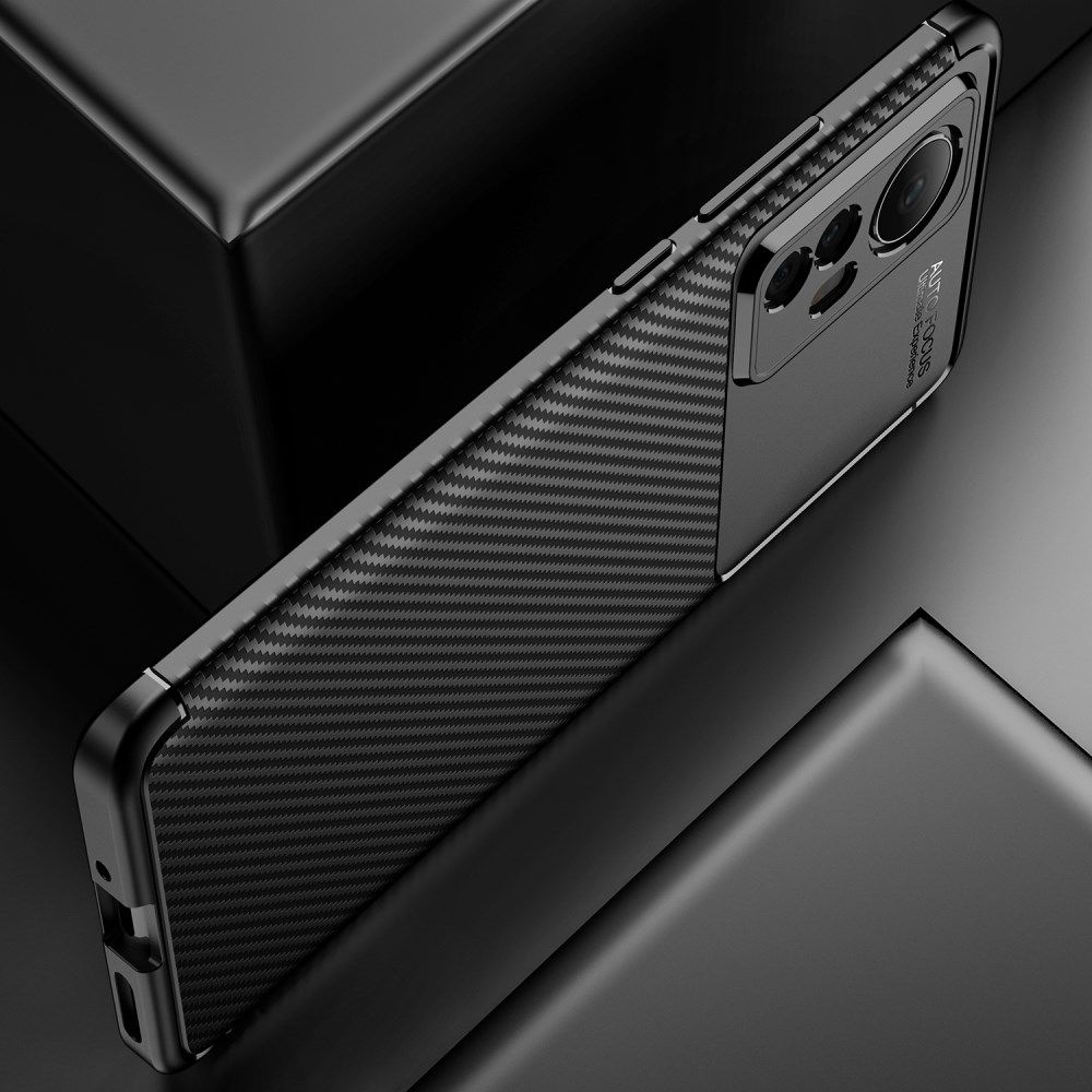 Xiaomi 12 / 12X Hoesje Siliconen Carbon TPU Back Cover Zwart afbeelding 7