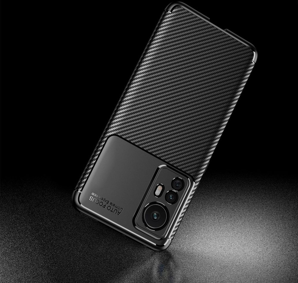 Xiaomi 12 / 12X Hoesje Siliconen Carbon TPU Back Cover Zwart afbeelding 9