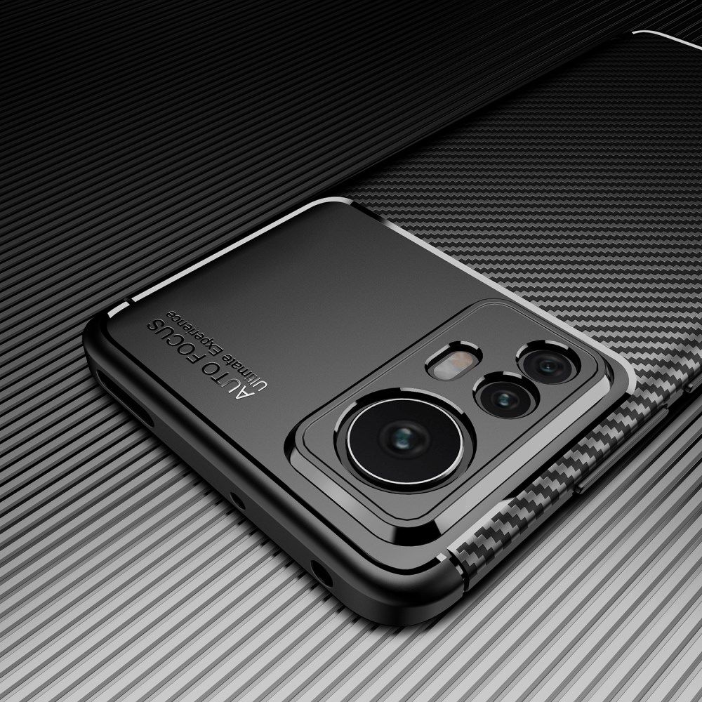 Xiaomi 12 / 12X Hoesje Siliconen Carbon TPU Back Cover Zwart afbeelding 10
