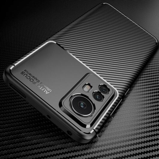 Xiaomi 12 / 12X Hoesje Siliconen Carbon TPU Back Cover Zwart afbeelding 5