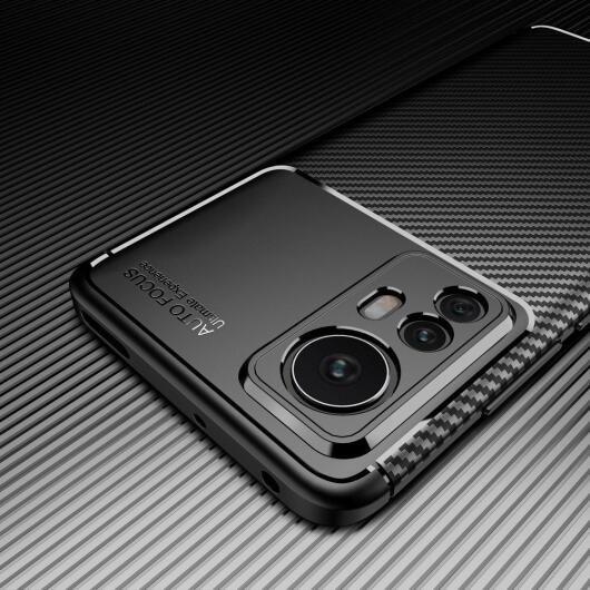 Xiaomi 12 / 12X Hoesje Siliconen Carbon TPU Back Cover Zwart afbeelding 10