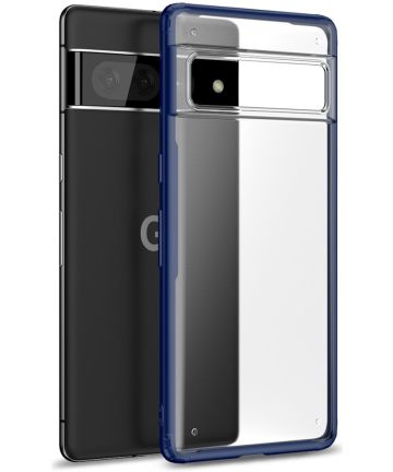 Google Pixel 7 Hoesje Armor Back Cover Transparant Blauw Hoesjes