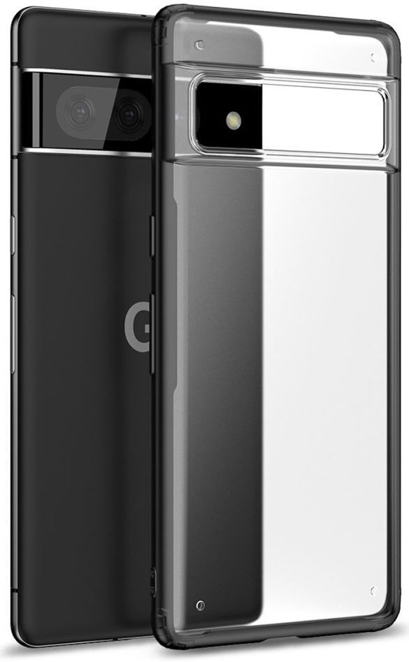 Google Pixel 7 Pro Hoesje Armor Back Cover Transparant Zwart afbeelding 1