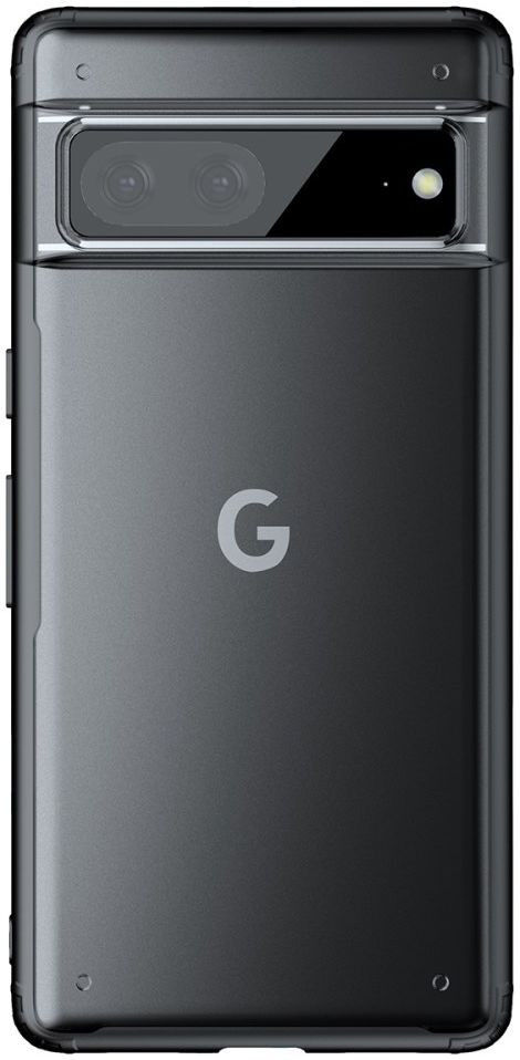 Google Pixel 7 Pro Hoesje Armor Back Cover Transparant Zwart afbeelding 2