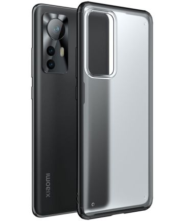 Xiaomi 12 / 12X Hoesje Armor Back Cover Transparant Zwart Hoesjes