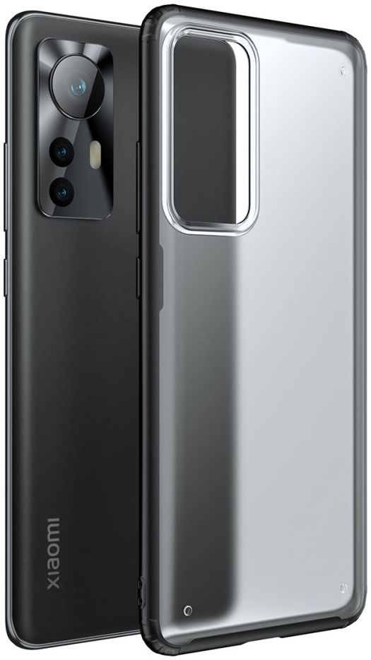 Xiaomi 12 / 12X Hoesje Armor Back Cover Transparant Zwart afbeelding 1