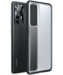 Xiaomi 12 Pro Hoesje Armor Back Cover Transparant Zwart