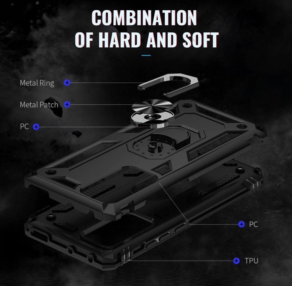Xiaomi 12 / 12X Hoesje Hybride Kickstand Back Cover Zwart afbeelding 7