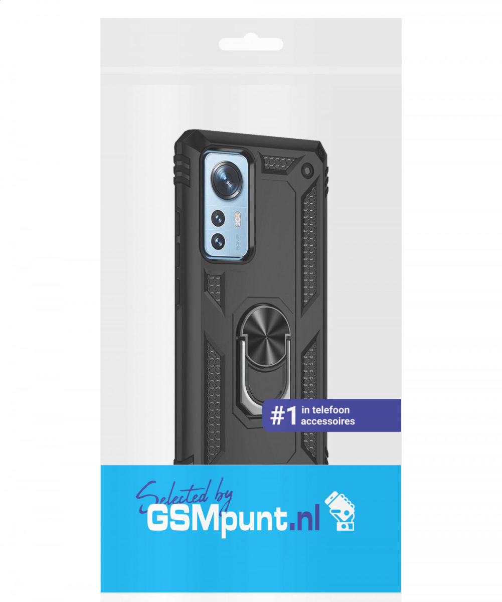 Xiaomi 12 / 12X Hoesje Hybride Kickstand Back Cover Zwart afbeelding 8