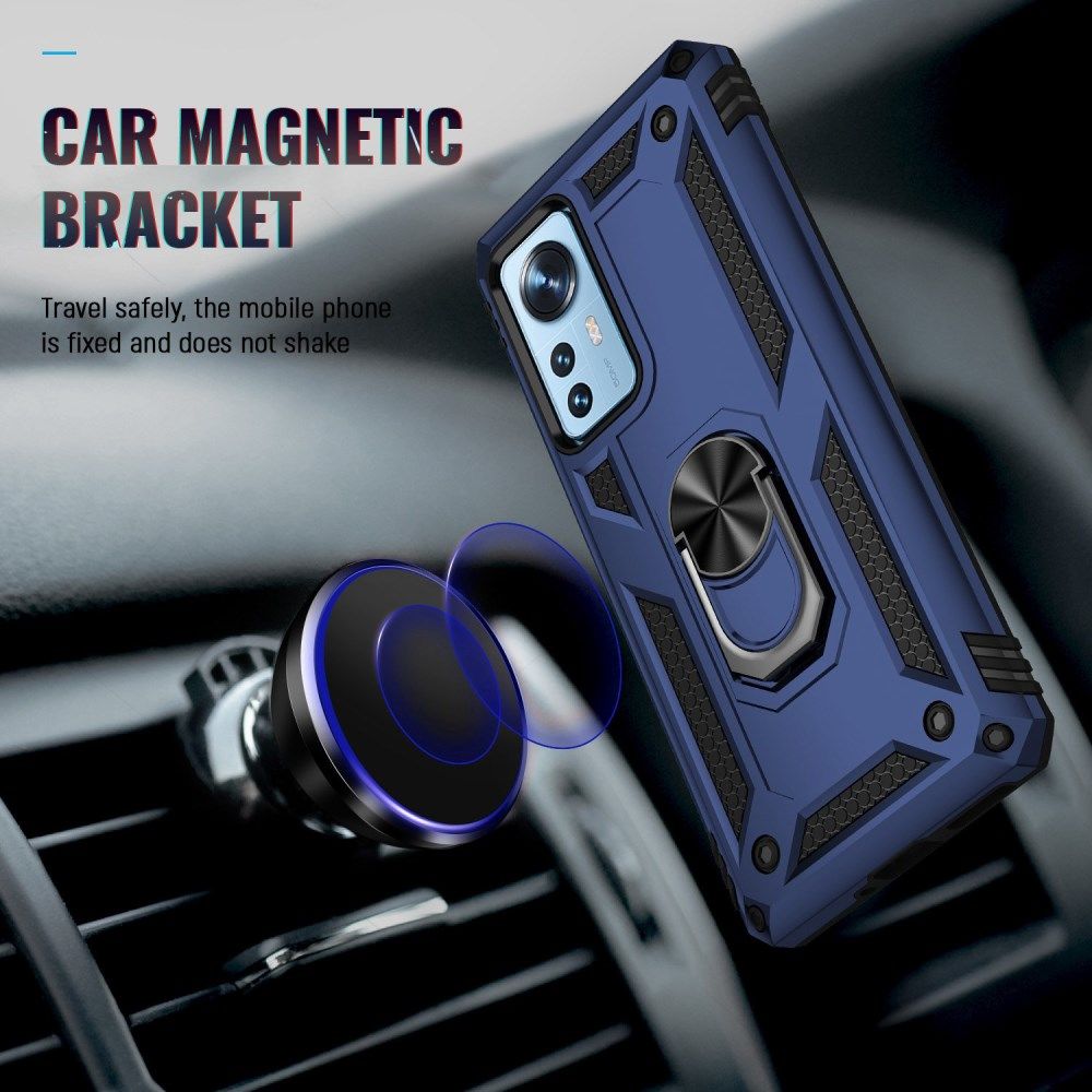 Xiaomi 12 Pro Hoesje Hybride Kickstand Back Cover Blauw afbeelding 4