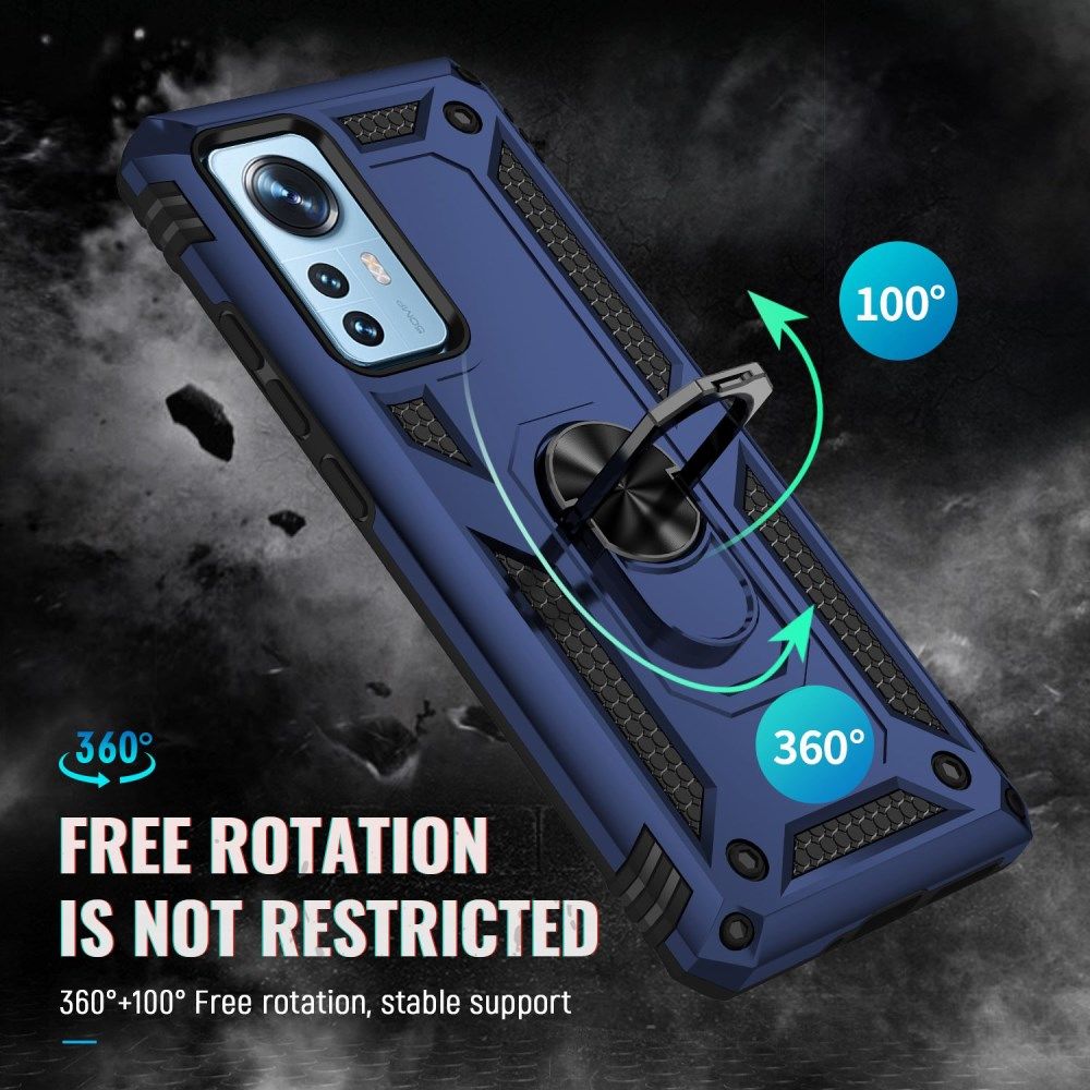 Xiaomi 12 Pro Hoesje Hybride Kickstand Back Cover Blauw afbeelding 6