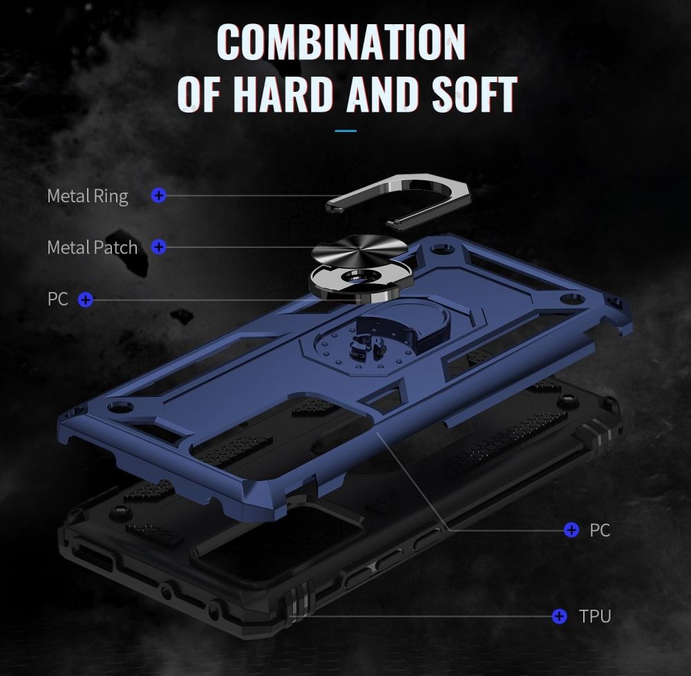 Xiaomi 12 Pro Hoesje Hybride Kickstand Back Cover Blauw afbeelding 7