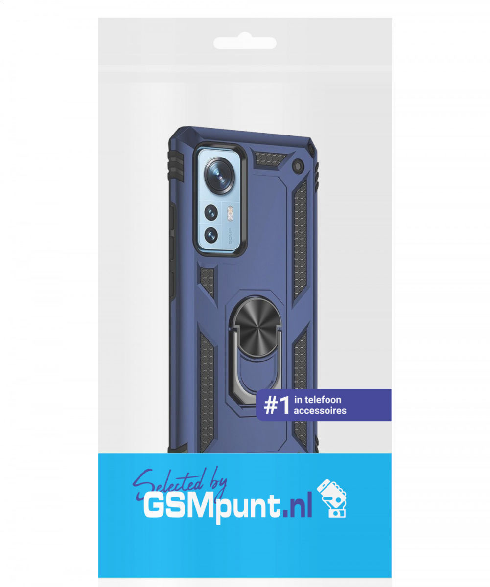 Xiaomi 12 Pro Hoesje Hybride Kickstand Back Cover Blauw afbeelding 8