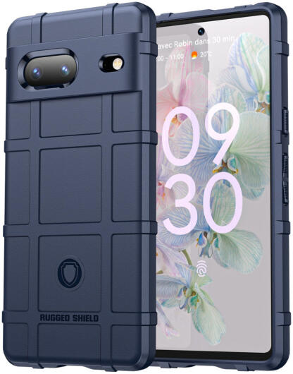 Google Pixel 7 Hoesje Shock Proof Rugged Shield Back Cover Blauw afbeelding 1