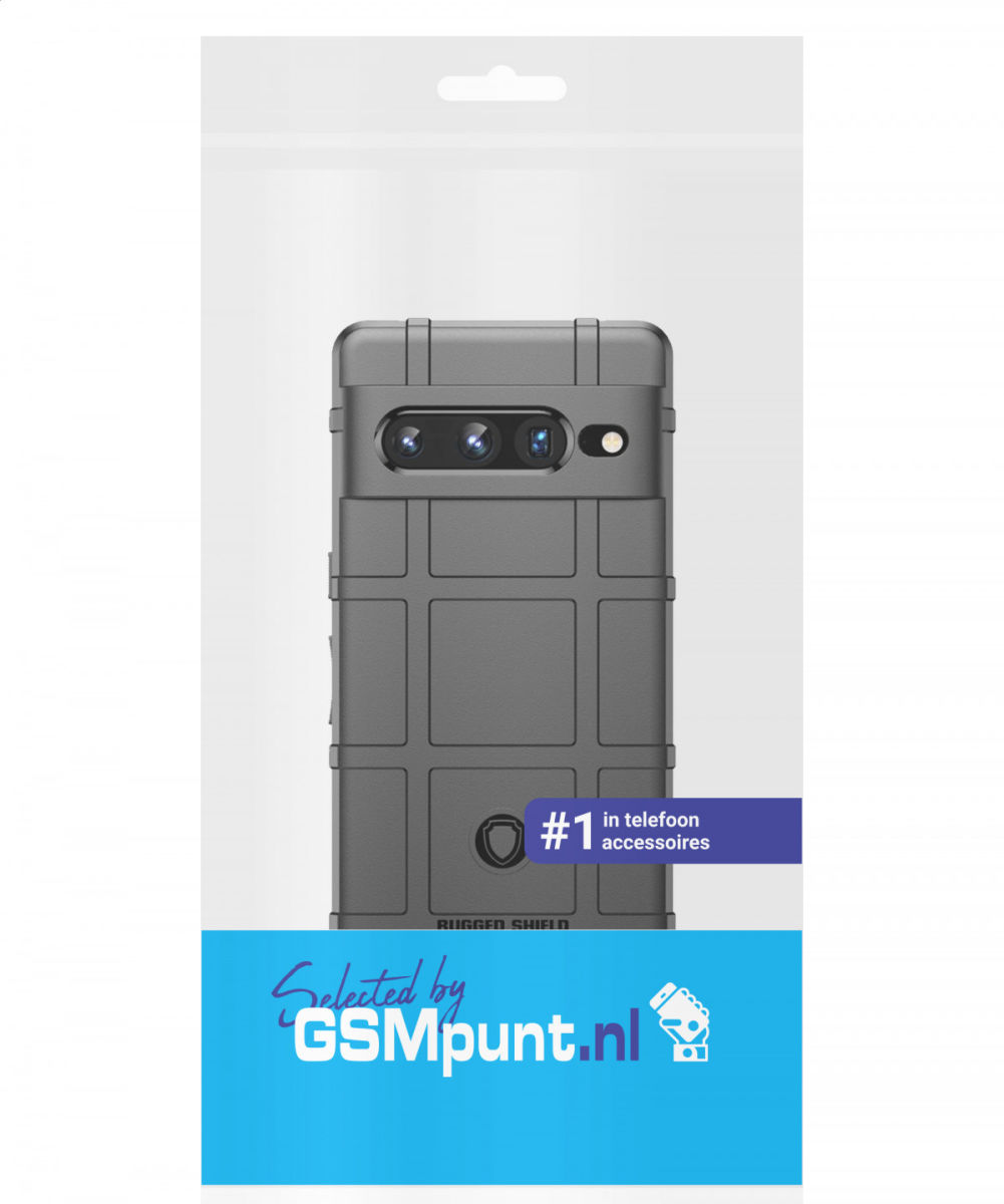 Google Pixel 7 Pro Hoesje Shock Proof Rugged Shield Back Cover Zwart afbeelding 9