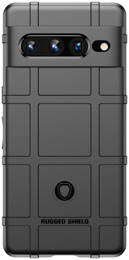 Google Pixel 7 Pro Hoesje Shock Proof Rugged Shield Back Cover Zwart afbeelding 2