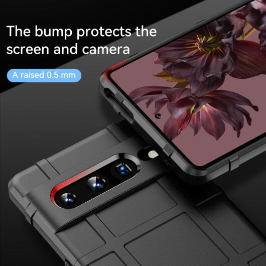 Google Pixel 7 Pro Hoesje Shock Proof Rugged Shield Back Cover Zwart afbeelding 4