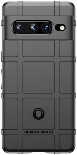 Google Pixel 7 Pro Hoesje Shock Proof Rugged Shield Back Cover Zwart afbeelding 2