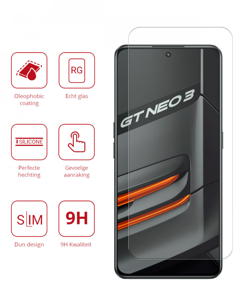 Rosso Realme GT Neo 3 9H Tempered Glass Screen Protector afbeelding 2