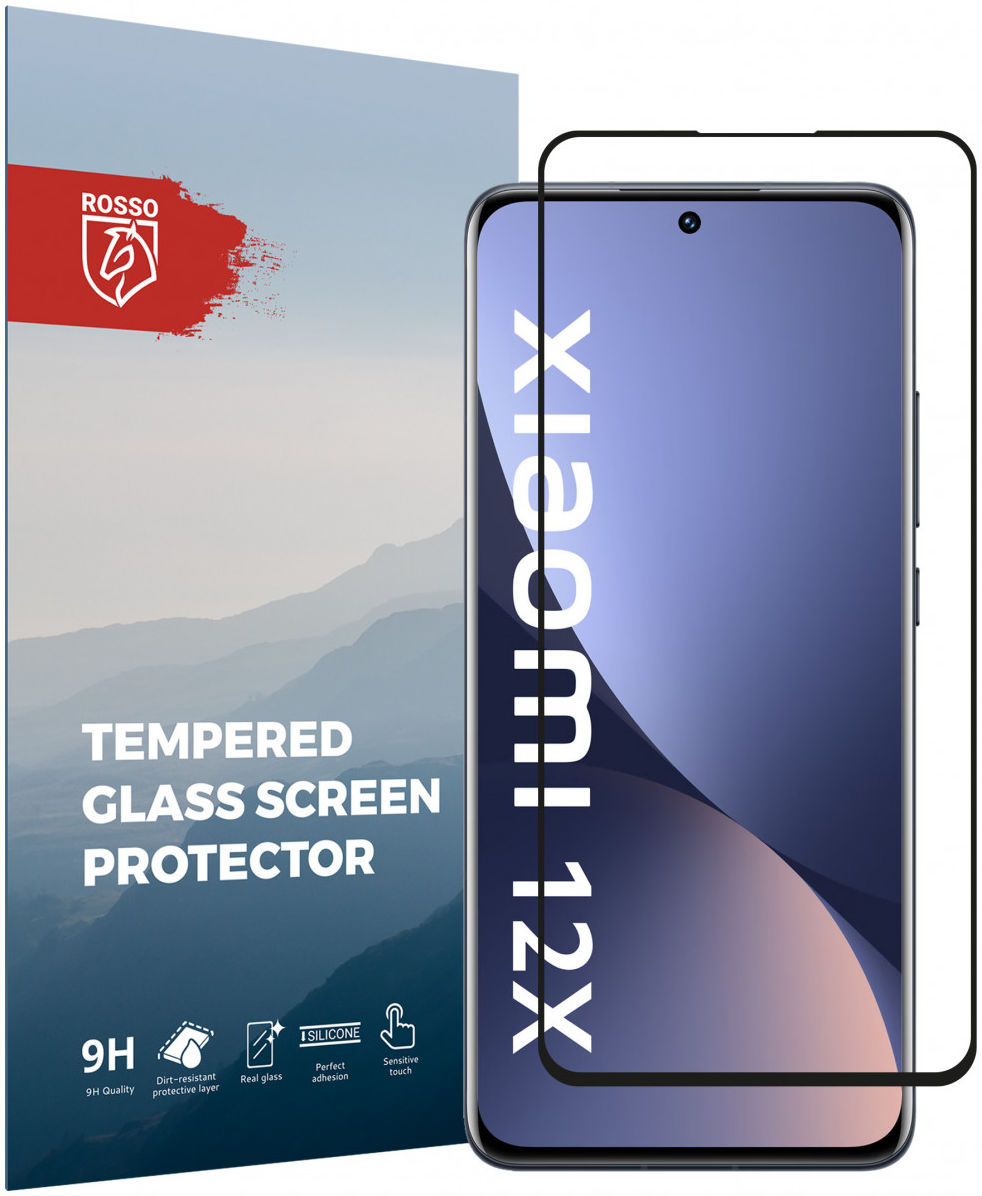 Rosso Xiaomi 12 / 12X 9H Tempered Glass Screen Protector Zwart afbeelding 1