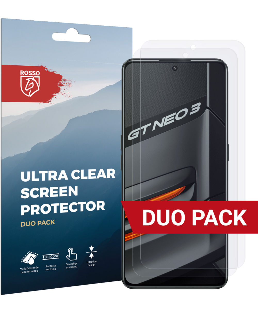 Rosso Realme GT Neo 3 Ultra Clear Screen Protector Duo Pack afbeelding 1