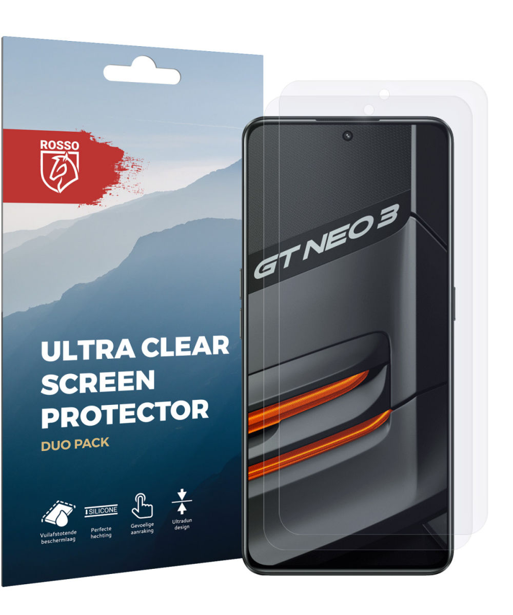 Rosso Realme GT Neo 3 Ultra Clear Screen Protector Duo Pack afbeelding 6