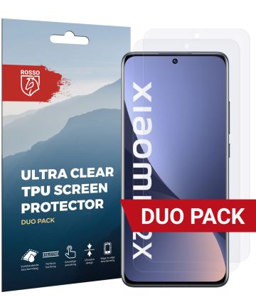 Rosso Xiaomi 12 / 12X Screen Protector Ultra Clear Duo Pack Screen Protectors