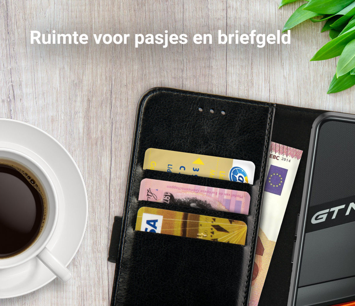 Rosso Element Realme GT Neo 3 Hoesje Book Cover Wallet Zwart afbeelding 6