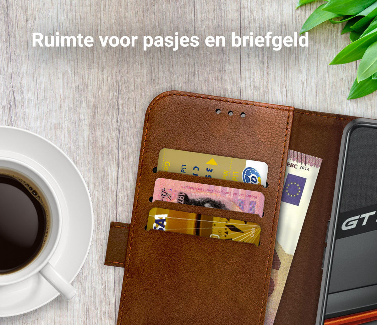 Rosso Element Realme GT Neo 3 Hoesje Book Cover Wallet Bruin afbeelding 6