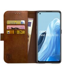 Rosso Element Oppo Find X5 Lite Hoesje Book Cover Wallet Bruin
