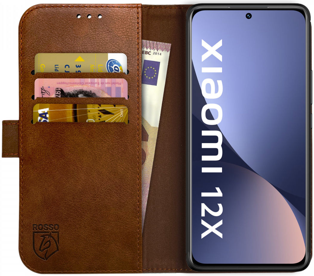 Rosso Element Xiaomi 12 / 12X Hoesje Book Cover Wallet Bruin afbeelding 1