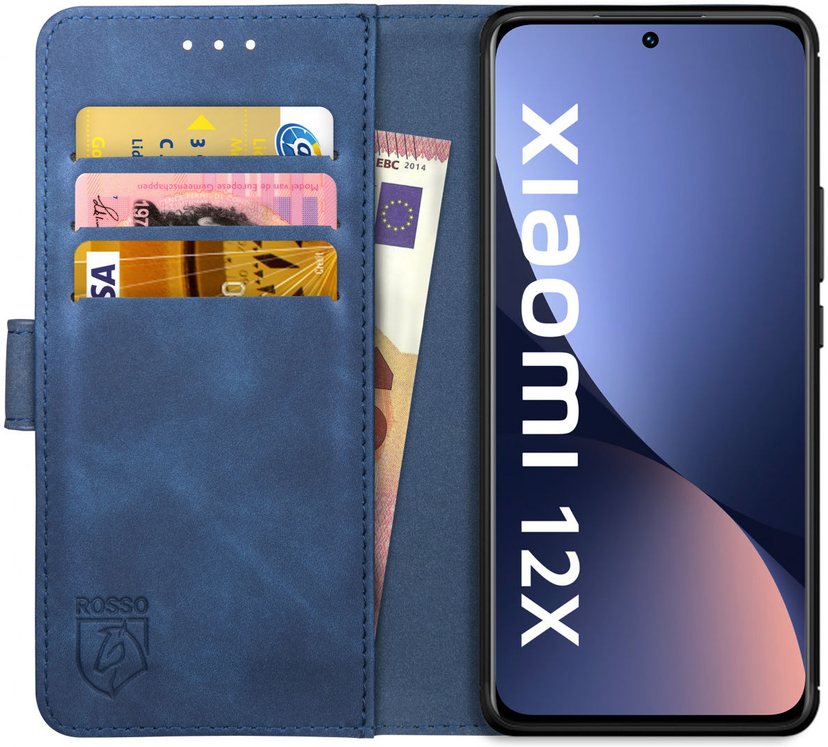 Rosso Element Xiaomi 12 / 12X Hoesje Book Cover Wallet Blauw afbeelding 1