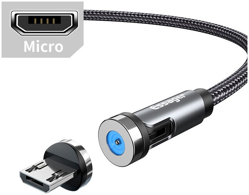 Essager 3A 540° Draaibare Magnetische Micro USB naar USB Kabel 2M afbeelding 2