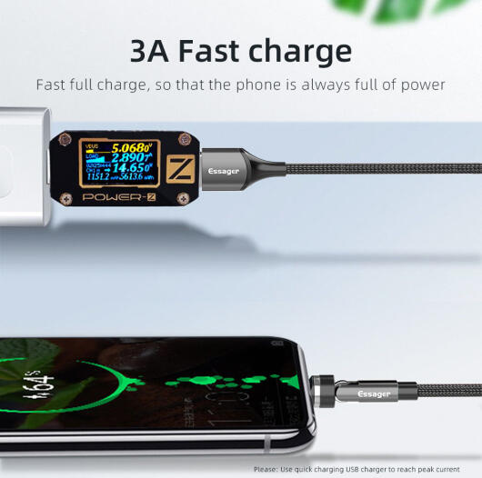 Essager 3A 540° Draaibare Magnetische Micro USB naar USB Kabel 2M afbeelding 5