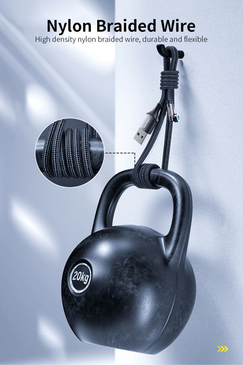 Essager 2.4A 540° Draaibare Magnetische Lightning naar USB Kabel 2M afbeelding 6