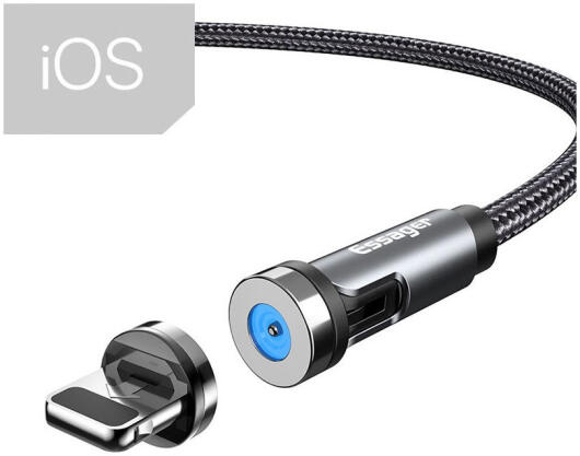 Essager 2.4A 540° Draaibare Magnetische Lightning naar USB Kabel 2M afbeelding 1
