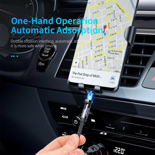 Essager 2.4A 540° Draaibare Magnetische Lightning naar USB Kabel 2M afbeelding 4