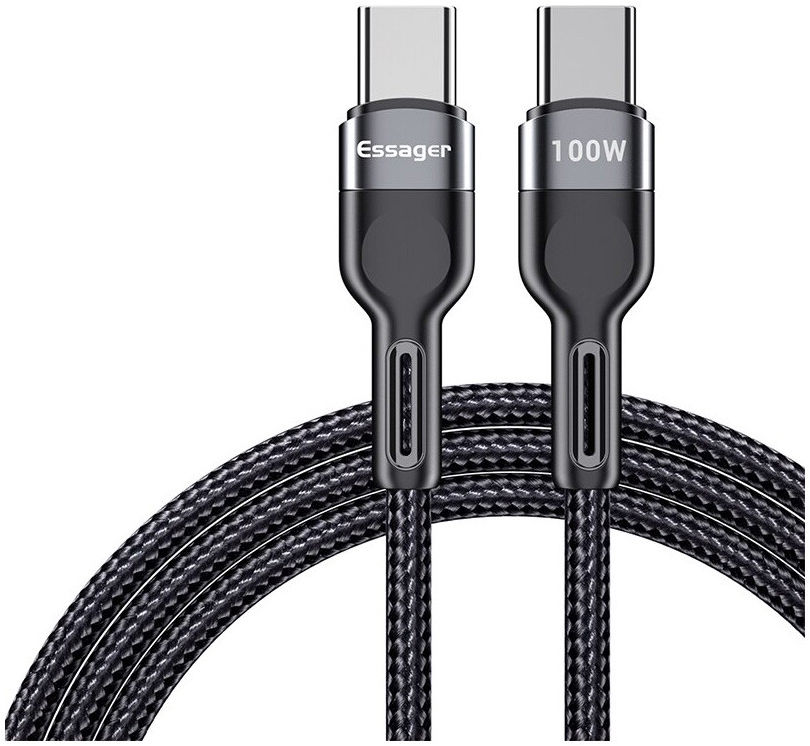 Essager 100W PD USB-C naar USB-C Snellaad Kabel 5A 2 Meter Grijs afbeelding 1
