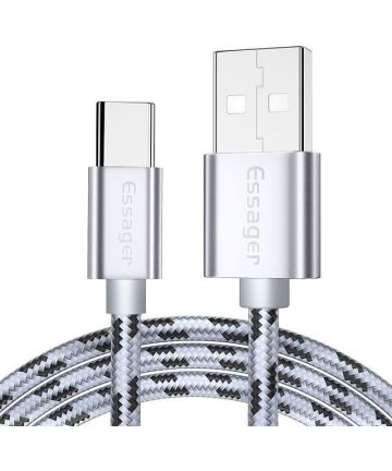Essager 3A Gevlochten Fast Charge USB naar USB-C Kabel 1M Kabels