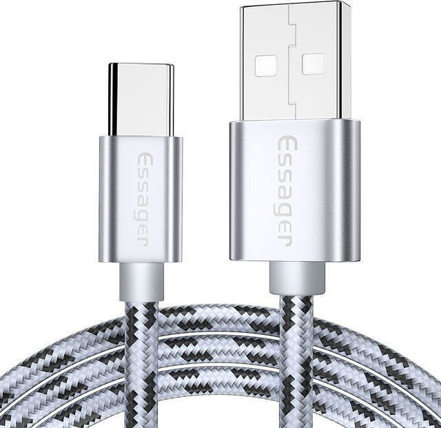 Essager 3A Gevlochten Fast Charge USB naar USB-C Kabel 2M afbeelding 1