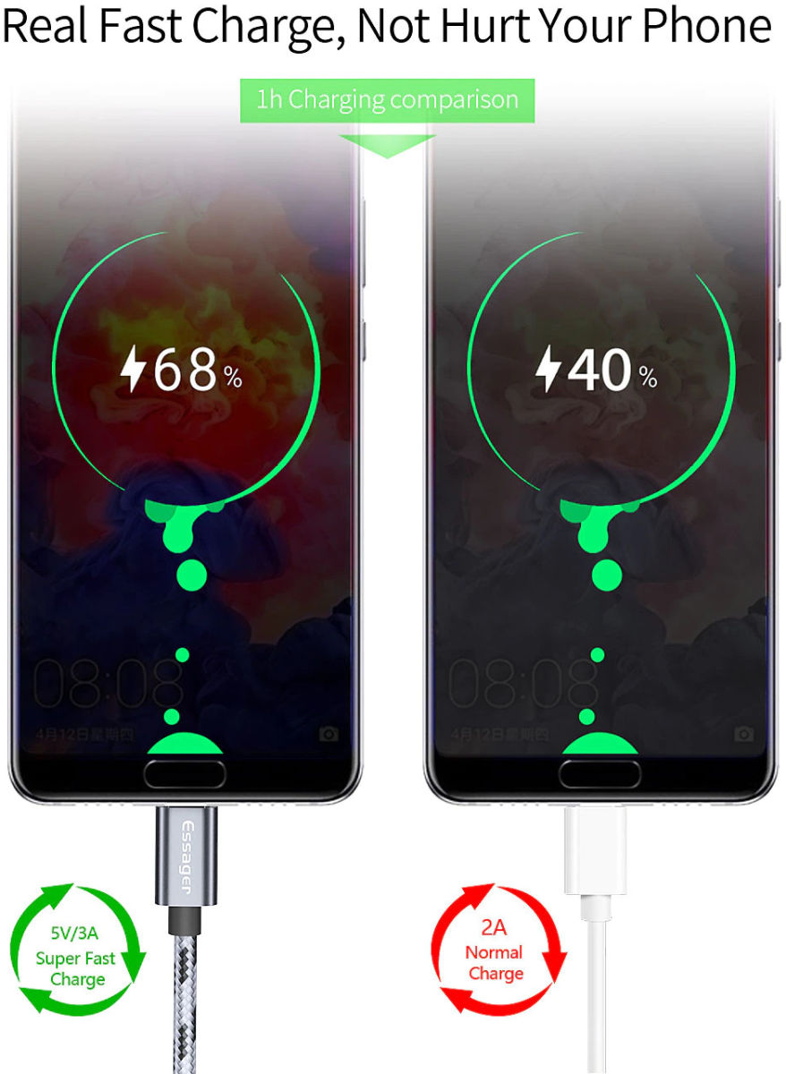 Essager 3A Gevlochten Fast Charge USB naar Micro USB Kabel 1M afbeelding 4