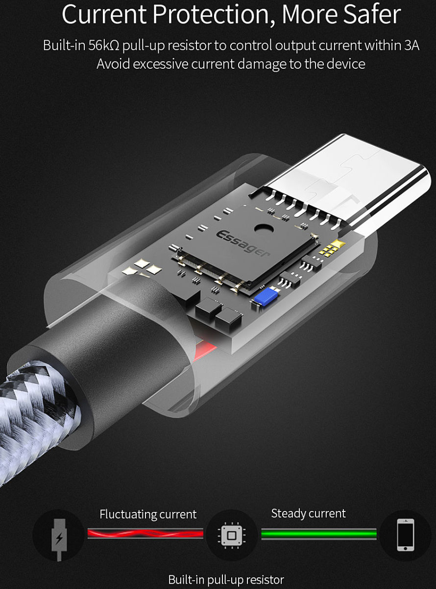 Essager 3A Gevlochten Fast Charge USB naar Micro USB Kabel 1M afbeelding 5