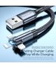 Essager 3A 180° Draaibare USB naar Lightning Oplaad Kabel 1M Zwart
